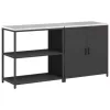 Konyhai Tároló Készlet polcokkal 2 pcs Fekete 180 x 50 x 92 cm