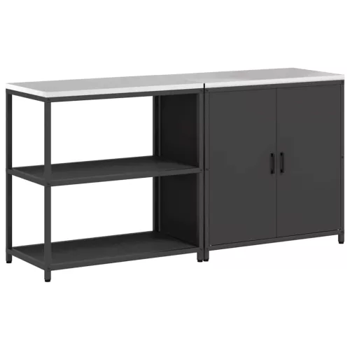 Konyhai Tároló Készlet polcokkal 2 pcs Fekete 180 x 50 x 92 cm