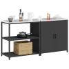 Konyhai Tároló Készlet polcokkal 2 pcs Fekete 180 x 50 x 92 cm