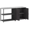 Konyhai Tároló Készlet polcokkal 2 pcs Fekete 180 x 50 x 92 cm