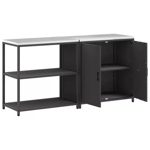 Konyhai Tároló Készlet polcokkal 2 pcs Fekete 180 x 50 x 92 cm
