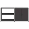 Konyhai Tároló Készlet polcokkal 2 pcs Fekete 180 x 50 x 92 cm
