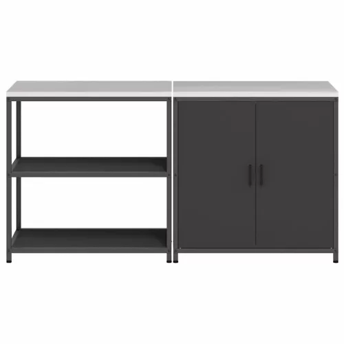 Konyhai Tároló Készlet polcokkal 2 pcs Fekete 180 x 50 x 92 cm