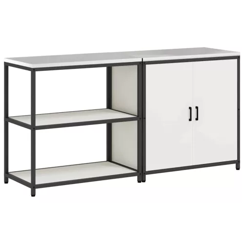 Konyhai Tároló Készlet polcokkal 2 pcs Fehér 180 x 50 x 92 cm