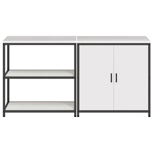 Konyhai Tároló Készlet polcokkal 2 pcs Fehér 180 x 50 x 92 cm