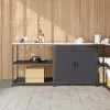 Konyhai Tároló Készlet ajtóval 2 pcs Antracit 180 x 50 x 92 cm