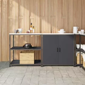   Konyhai Tároló Készlet ajtóval 2 pcs Antracit 180 x 50 x 92 cm