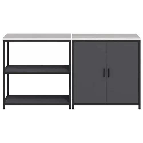 Konyhai Tároló Készlet ajtóval 2 pcs Antracit 180 x 50 x 92 cm