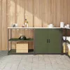 Konyhai Tároló Készlet ajtóval 2 pcs Olajzöld 180 x 50 x 92 cm