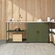 Konyhai Tároló Készlet ajtóval 2 pcs Olajzöld 180 x 50 x 92 cm