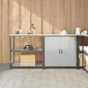 Konyhai Tároló Készlet polcokkal 2 pcs Ezüst 180 x 50 x 92 cm