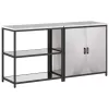 Konyhai Tároló Készlet polcokkal 2 pcs Ezüst 180 x 50 x 92 cm
