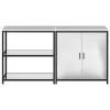 Konyhai Tároló Készlet polcokkal 2 pcs Ezüst 180 x 50 x 92 cm