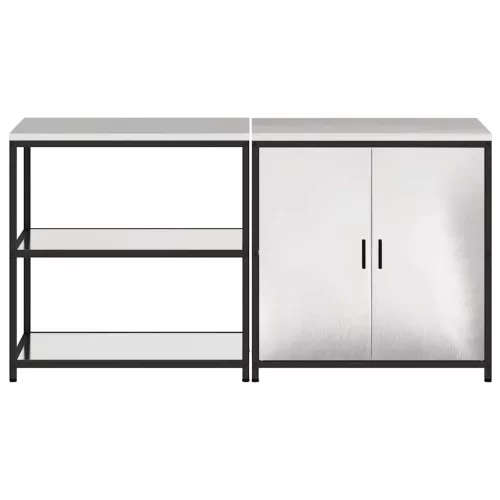 Konyhai Tároló Készlet polcokkal 2 pcs Ezüst 180 x 50 x 92 cm