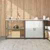 Konyhai Tároló Készlet polcokkal 2 pcs Ezüst 180 x 50 x 92 cm