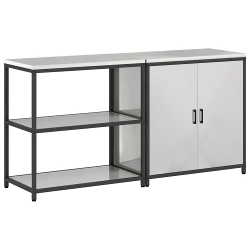Konyhai Tároló Készlet polcokkal 2 pcs Ezüst 180 x 50 x 92 cm