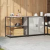 Konyhai Tároló Készlet polcokkal 2 pcs Ezüst 180 x 50 x 92 cm