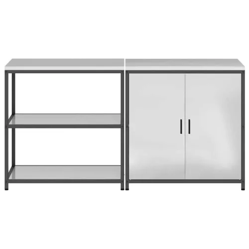 Konyhai Tároló Készlet polcokkal 2 pcs Ezüst 180 x 50 x 92 cm