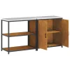 Konyhai Tároló Készlet polcokkal 2 pcs Rozsdás 180 x 50 x 92 cm