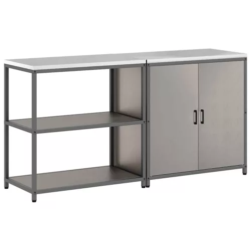 Konyhai Tároló Készlet polcokkal 2 pcs Rozsdás 180 x 50 x 92 cm