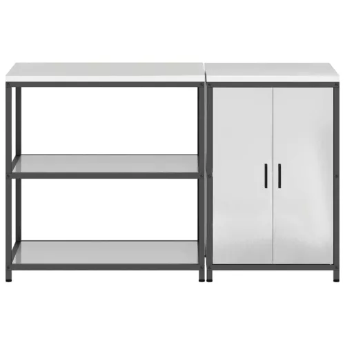 Konyhai Tároló Készlet polcokkal 2 pcs Ezüst Horganyzott acél