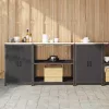 Konyhai Tároló Készlet polcokkal 3 pcs Fekete 210 x 50 x 92 cm