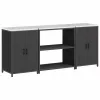 Konyhai Tároló Készlet polcokkal 3 pcs Fekete 210 x 50 x 92 cm