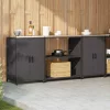 Konyhai Tároló Készlet polcokkal 3 pcs Fekete 210 x 50 x 92 cm