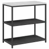 Konyhai Tároló Készlet polcokkal 3 pcs Fekete 210 x 50 x 92 cm