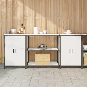   Konyhai Tároló Készlet polcokkal 3 pcs Fehér 210 x 50 x 92 cm