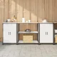 Konyhai Tároló Készlet polcokkal 3 pcs Fehér 210 x 50 x 92 cm