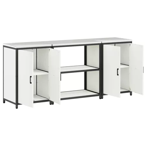 Konyhai Tároló Készlet polcokkal 3 pcs Fehér 210 x 50 x 92 cm