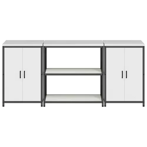Konyhai Tároló Készlet polcokkal 3 pcs Fehér 210 x 50 x 92 cm