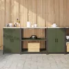 Konyhai Tároló Készlet ajtóval 3 pcs Olajzöld 210 x 50 x 92 cm