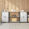 Konyhai Tároló Készlet polcokkal 3 pcs Ezüst 210 x 50 x 92 cm