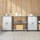 Konyhai Tároló Készlet polcokkal 3 pcs Ezüst 210 x 50 x 92 cm