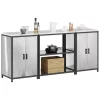 Konyhai Tároló Készlet polcokkal 3 pcs Ezüst 210 x 50 x 92 cm