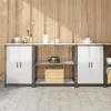 Konyhai Tároló Készlet polcokkal 3 pcs Ezüst 210 x 50 x 92 cm