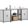 Konyhai Tároló Készlet polcokkal 3 pcs Ezüst 210 x 50 x 92 cm