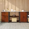 Konyhai Tároló Készlet polcokkal 3 pcs Rozsdás 210 x 50 x 92 cm