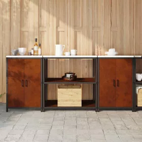   Konyhai Tároló Készlet polcokkal 3 pcs Rozsdás 210 x 50 x 92 cm