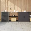 Konyhai Tároló Készlet polcokkal 3 pcs Fekete 240 x 50 x 92 cm