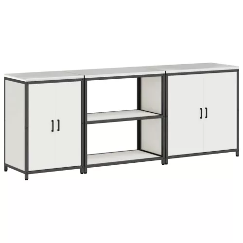 Konyhai Tároló Készlet polcokkal 3 pcs Fehér 240 x 50 x 92 cm