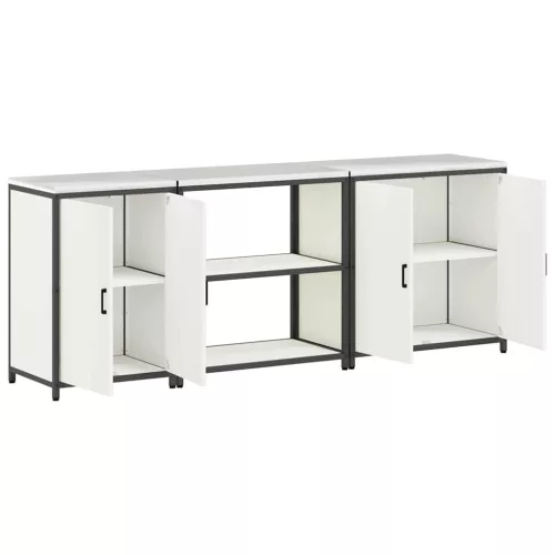 Konyhai Tároló Készlet polcokkal 3 pcs Fehér 240 x 50 x 92 cm
