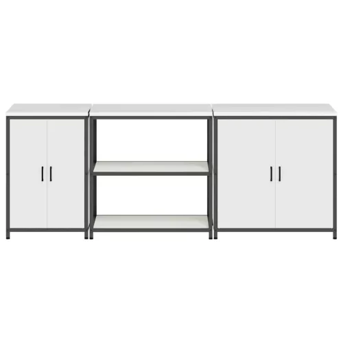 Konyhai Tároló Készlet polcokkal 3 pcs Fehér 240 x 50 x 92 cm