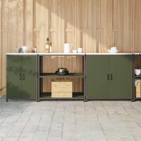   Konyhai Tároló Készlet Egyéb 3 pcs Olajzöld 240 x 50 x 92 cm
