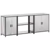 Konyhai Tároló Készlet polcokkal 3 pcs Ezüst 240 x 50 x 92 cm