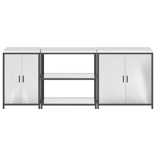 Konyhai Tároló Készlet polcokkal 3 pcs Ezüst 240 x 50 x 92 cm