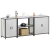 Konyhai Tároló Készlet polcokkal 3 pcs Ezüst 240 x 50 x 92 cm