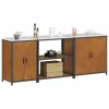 Konyhai Tároló Készlet polcokkal 3 pcs Rozsdás 240 x 50 x 92 cm